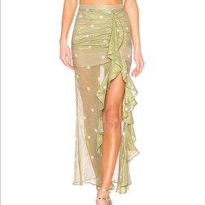 X by NBD Bellisima skirt in metallic light green